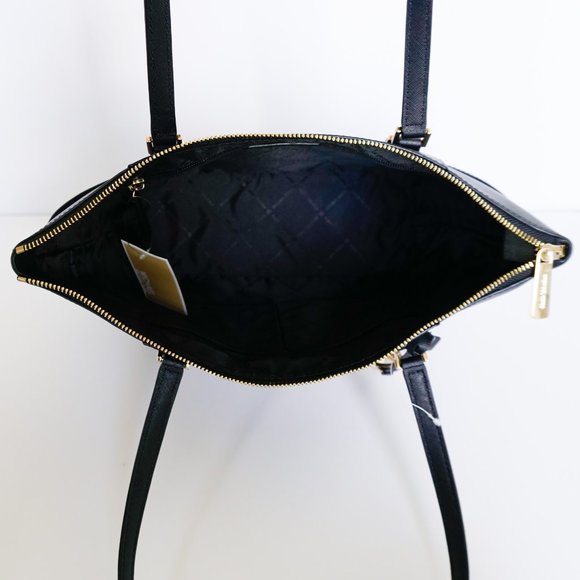 Michael Kors Charlotte L TZ Leather Tote Bag Black - Picture 8 of 13